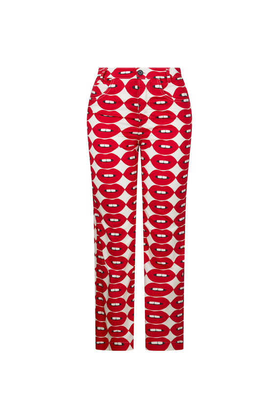 'FRENCH KISSING IN THE USA' CROPPED WIDE LEG PANT - - Libertine - Main image