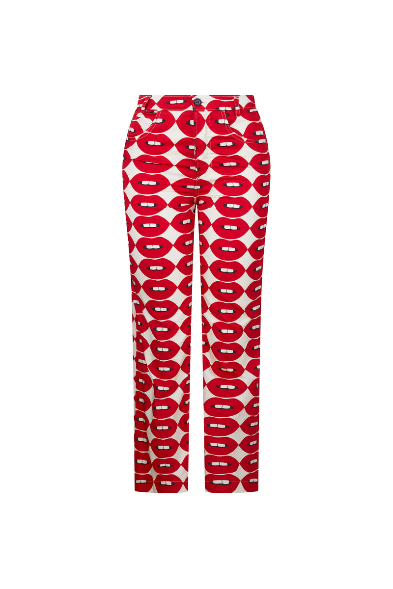 'FRENCH KISSING IN THE USA' CROPPED WIDE LEG PANT -  - Libertine