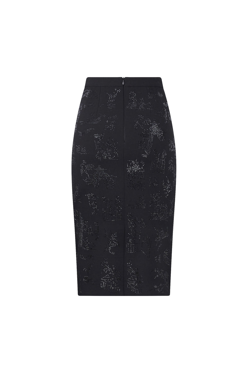 'CHINOISERIE' CLASSIC PENCIL SKIRT - - Libertine