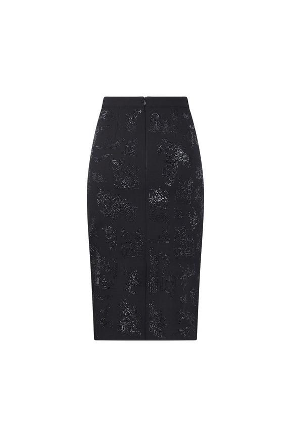 'CHINOISERIE' CLASSIC PENCIL SKIRT -  - Libertine