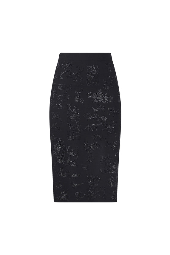 'CHINOISERIE' CLASSIC PENCIL SKIRT - - Libertine - Main image