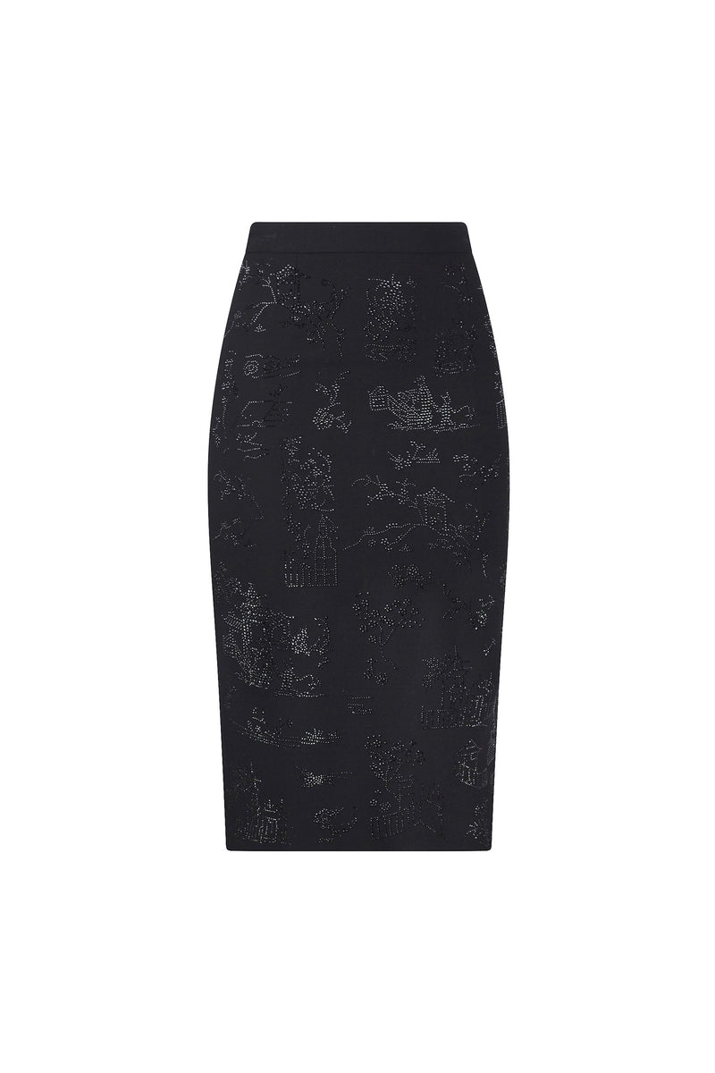 'CHINOISERIE' CLASSIC PENCIL SKIRT - - Libertine