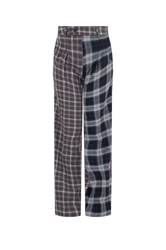 'VIBRANT PLAID MIXES' BAGGY TROUSER - - Libertine - Main image