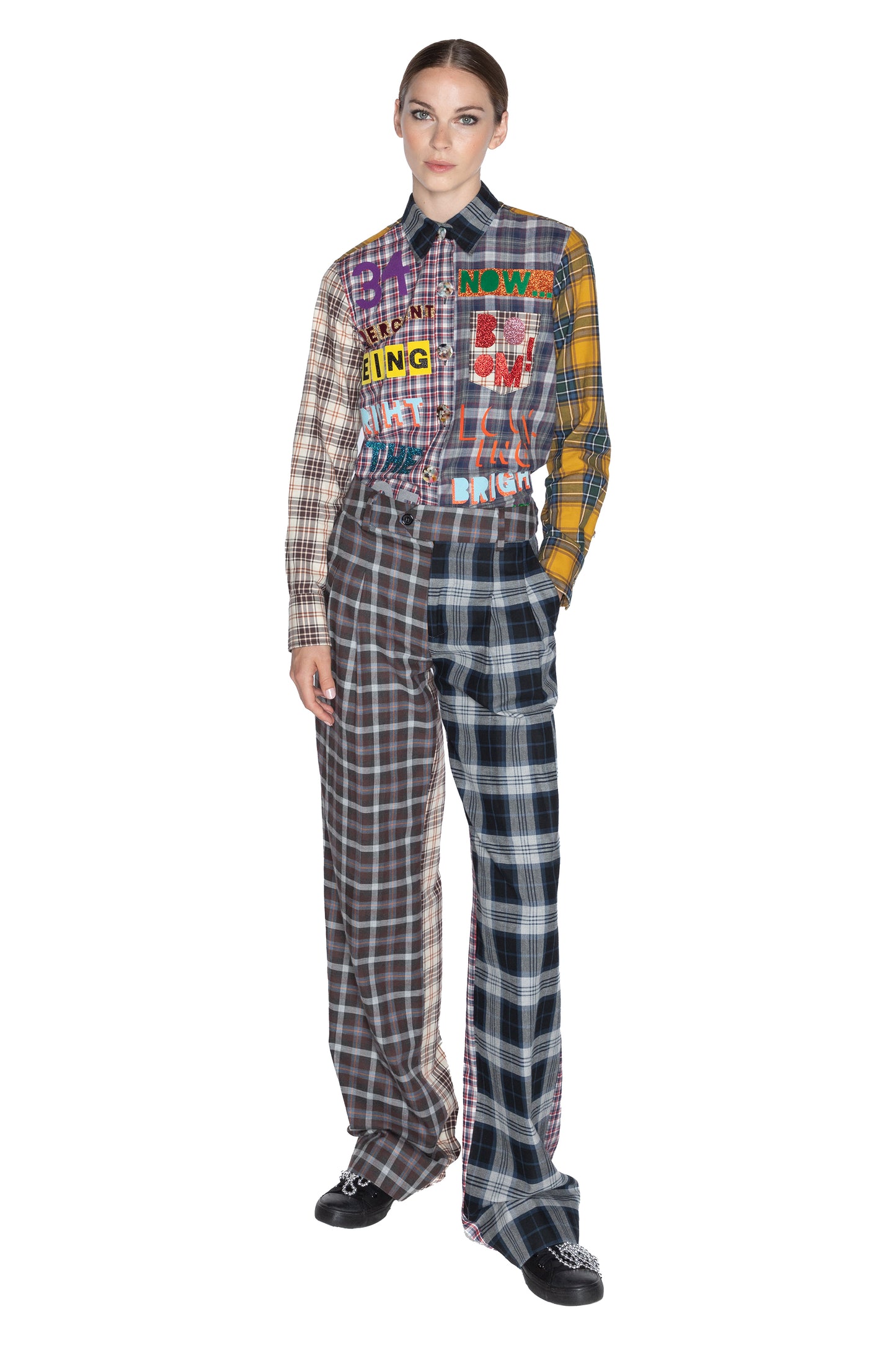 'VIBRANT PLAID MIXES' BAGGY TROUSER -  - Libertine