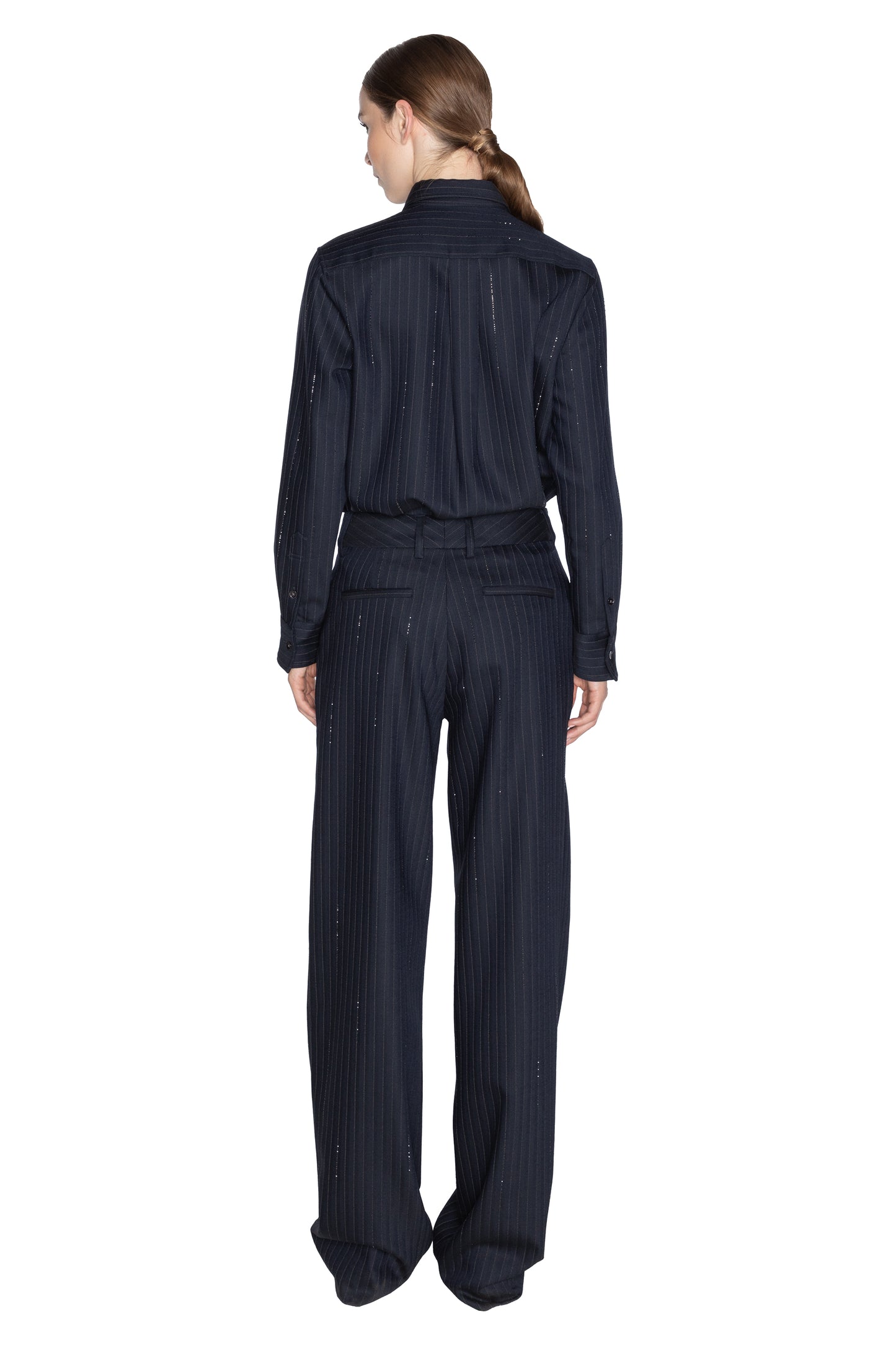 'CRYSTAL PINSTRIPE' BAGGY TROUSER -  - Libertine