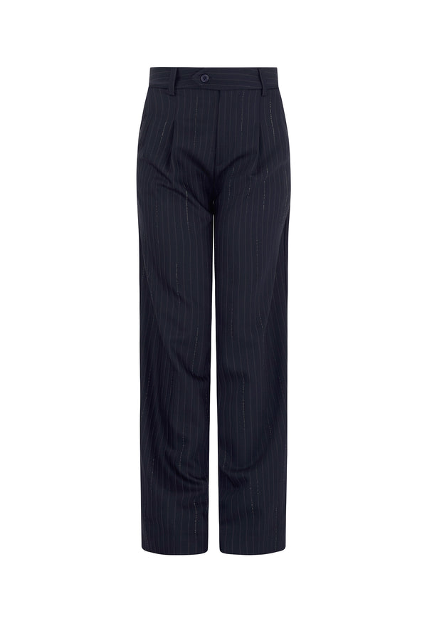 'CRYSTAL PINSTRIPE' BAGGY TROUSER - - Libertine
