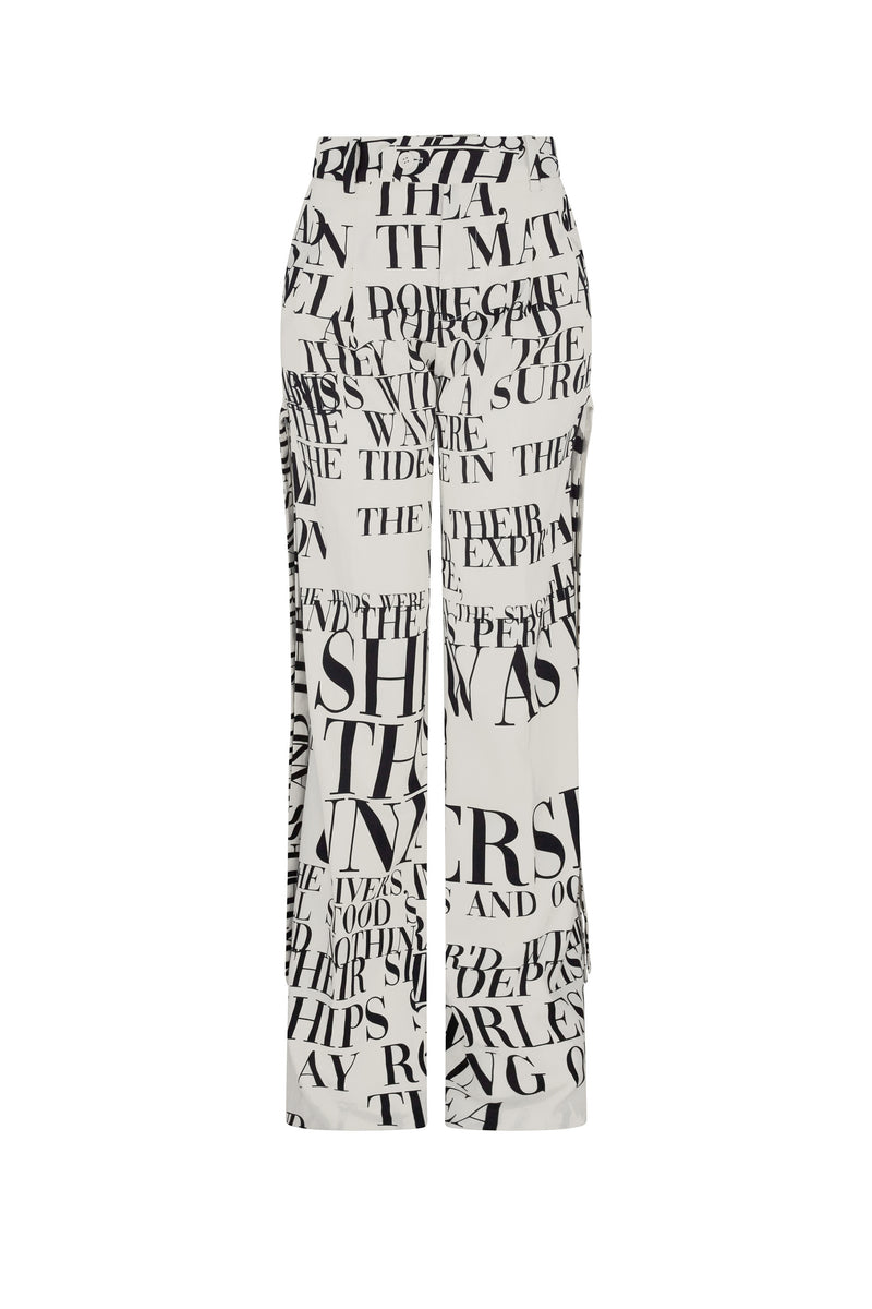 'POEME BLANC' BAGGY TROUSERS WITH STRAPS - - Libertine