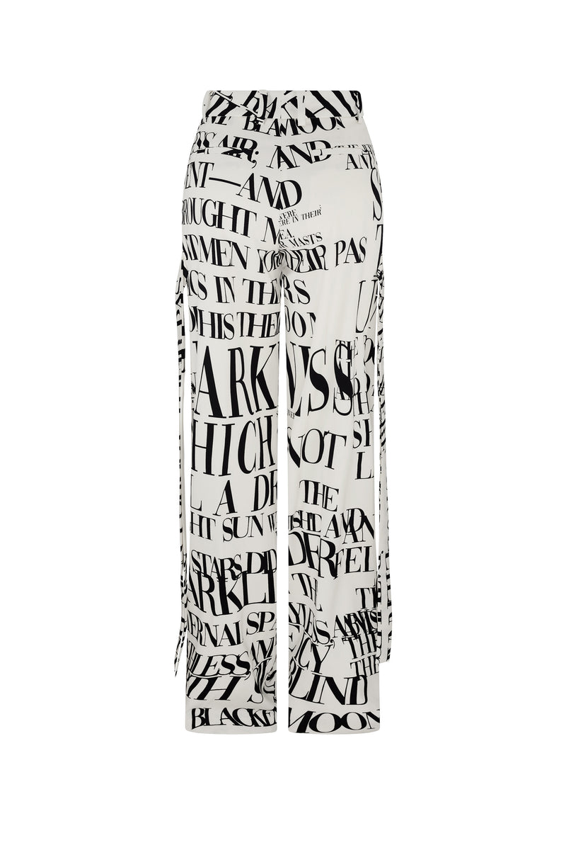 'POEME BLANC' BAGGY TROUSERS WITH STRAPS - - Libertine