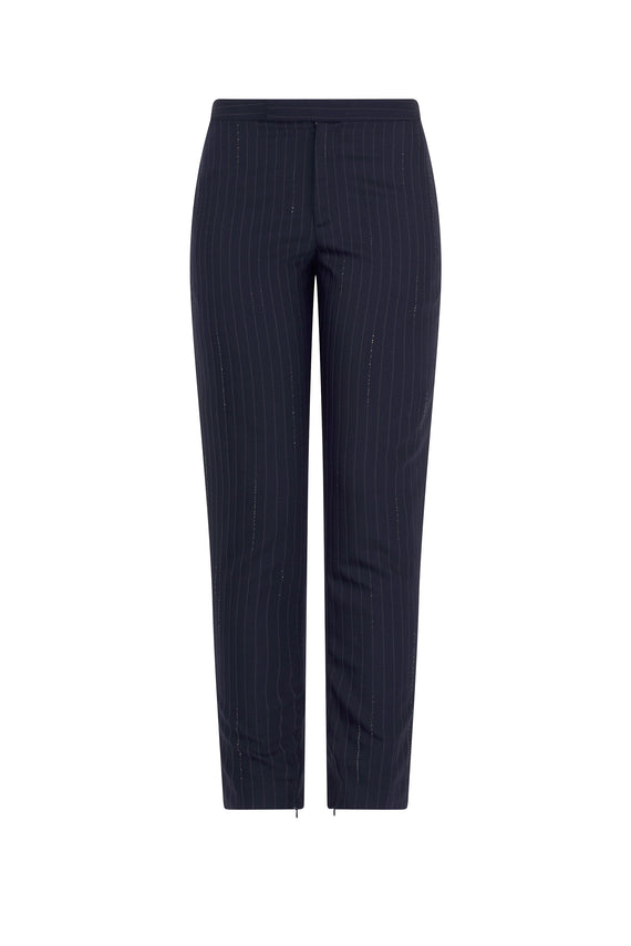 'CRYSTAL PINSTRIPE' ANKLE ZIP PANT - - Libertine - Main image