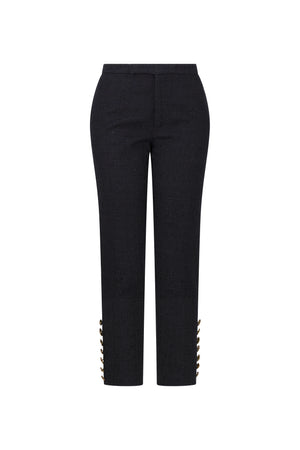 'BUTTON LUXE' ANKLE ZIP PANT