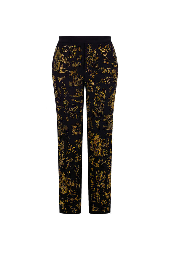 'CHINOISERIE' CIGARETTE PANT -  - Libertine