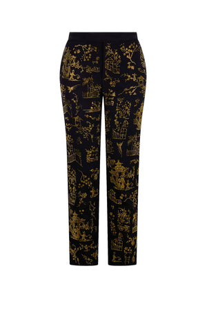 'CHINOISERIE' ANKLE ZIP PANT