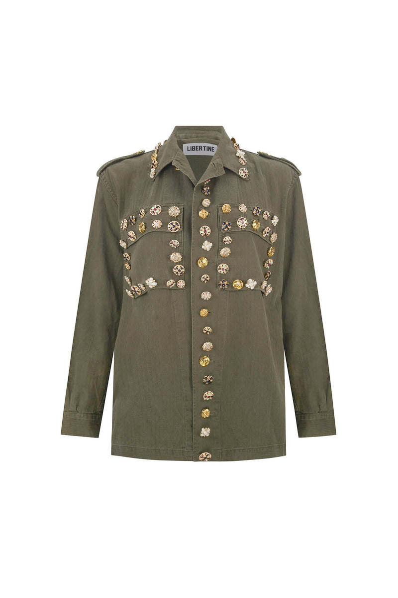 'BUTTON LUXE' VINTAGE FRENCH MILITARY JACKET - - Libertine