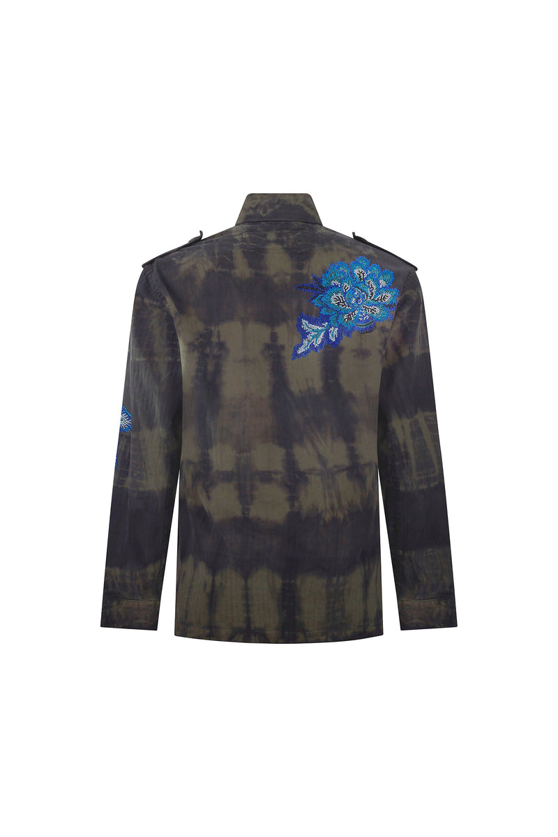 'LUXE BOUQUET BLUE' FRENCH MILITARY JACKET -  - Libertine