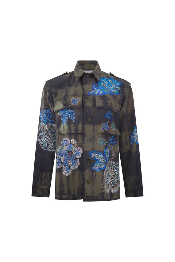 'LUXE BOUQUET BLUE' FRENCH MILITARY JACKET - - Libertine - Main image