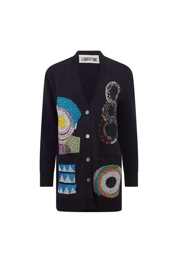 'SONIA CRYSTAL' OVERSIZED CARDIGAN - - Libertine - Main image