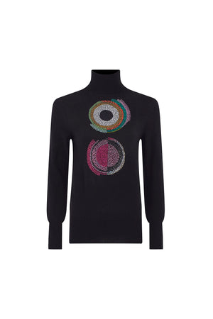 'SONIA CRYSTAL' SLIM TURTLENECK