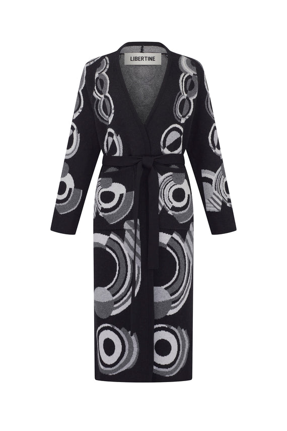 'SONIA' LONG SLIM BELTED CARDIGAN - - Libertine - Main image