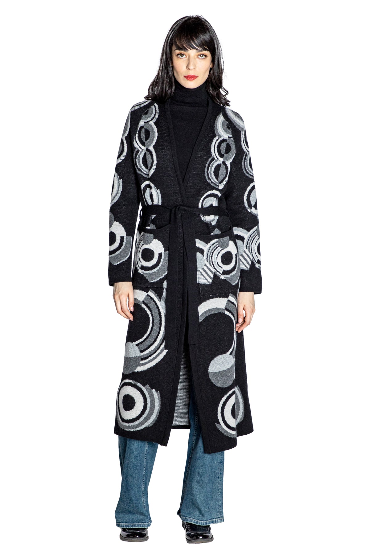 'SONIA' LONG SLIM BELTED CARDIGAN - - Libertine