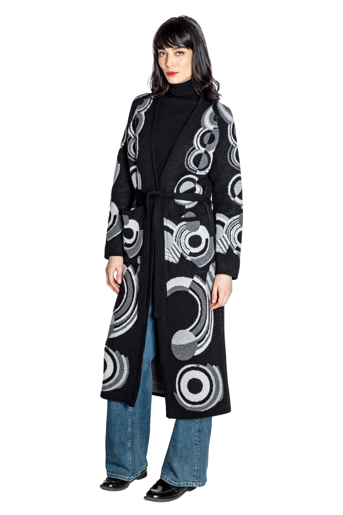 'SONIA' LONG SLIM BELTED CARDIGAN - - Libertine