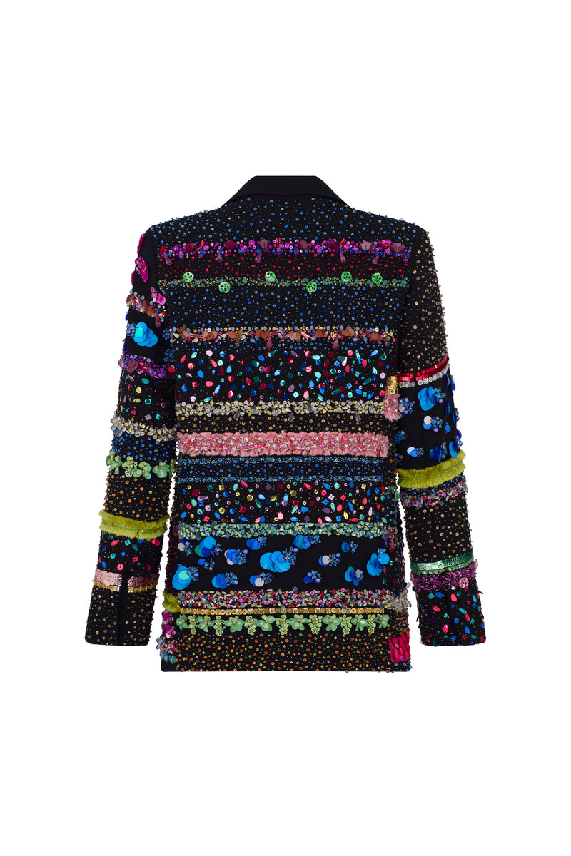 'GALA STRIPES' EMBELLISHED DOUBLE BREASTED JACKET - - Libertine