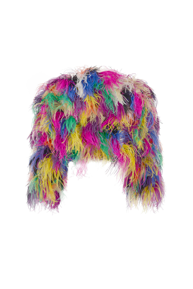 'AT THE COPA' MULTICOLORED FEATHERED JACKET - - Libertine