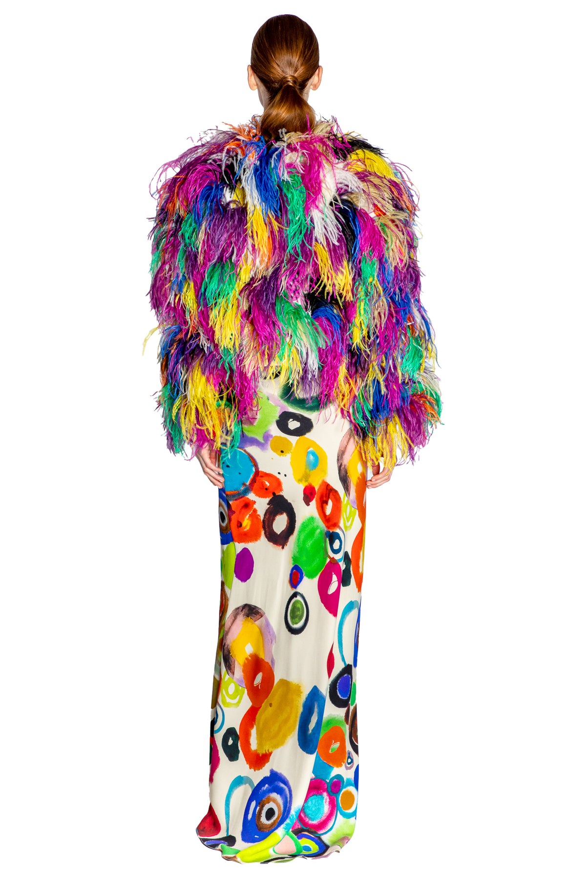 'AT THE COPA' MULTICOLORED FEATHERED JACKET - - Libertine