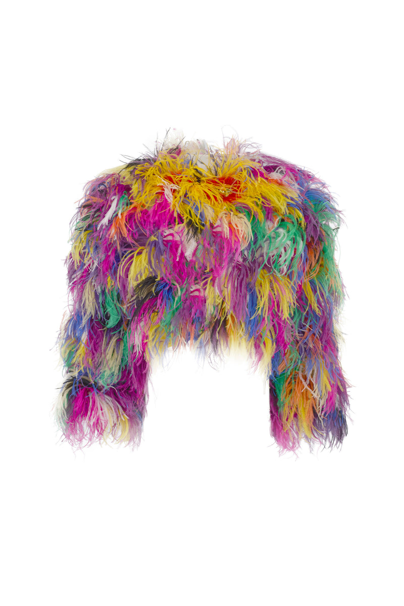 'AT THE COPA' MULTICOLORED FEATHERED JACKET - - Libertine