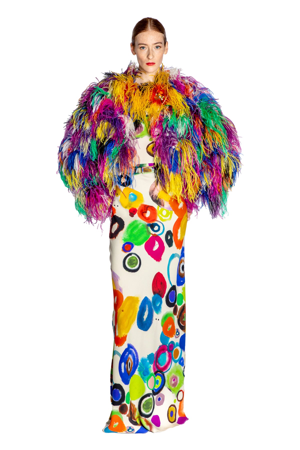 'AT THE COPA' MULTICOLORED FEATHERED JACKET - - Libertine