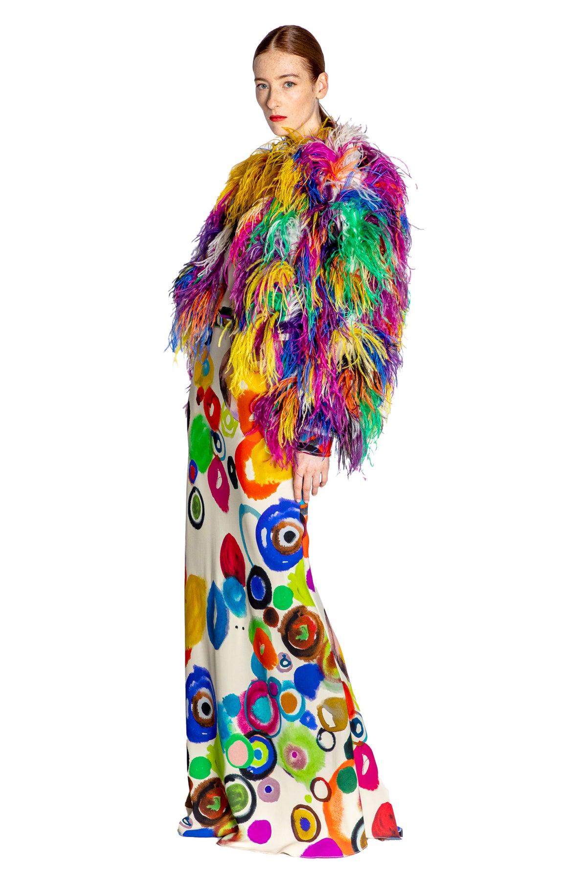 'AT THE COPA' MULTICOLORED FEATHERED JACKET - - Libertine