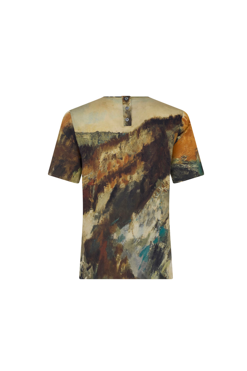 'MODERNIST LANDSCAPE' SHORT SLEEVE BLOUSE - - Libertine