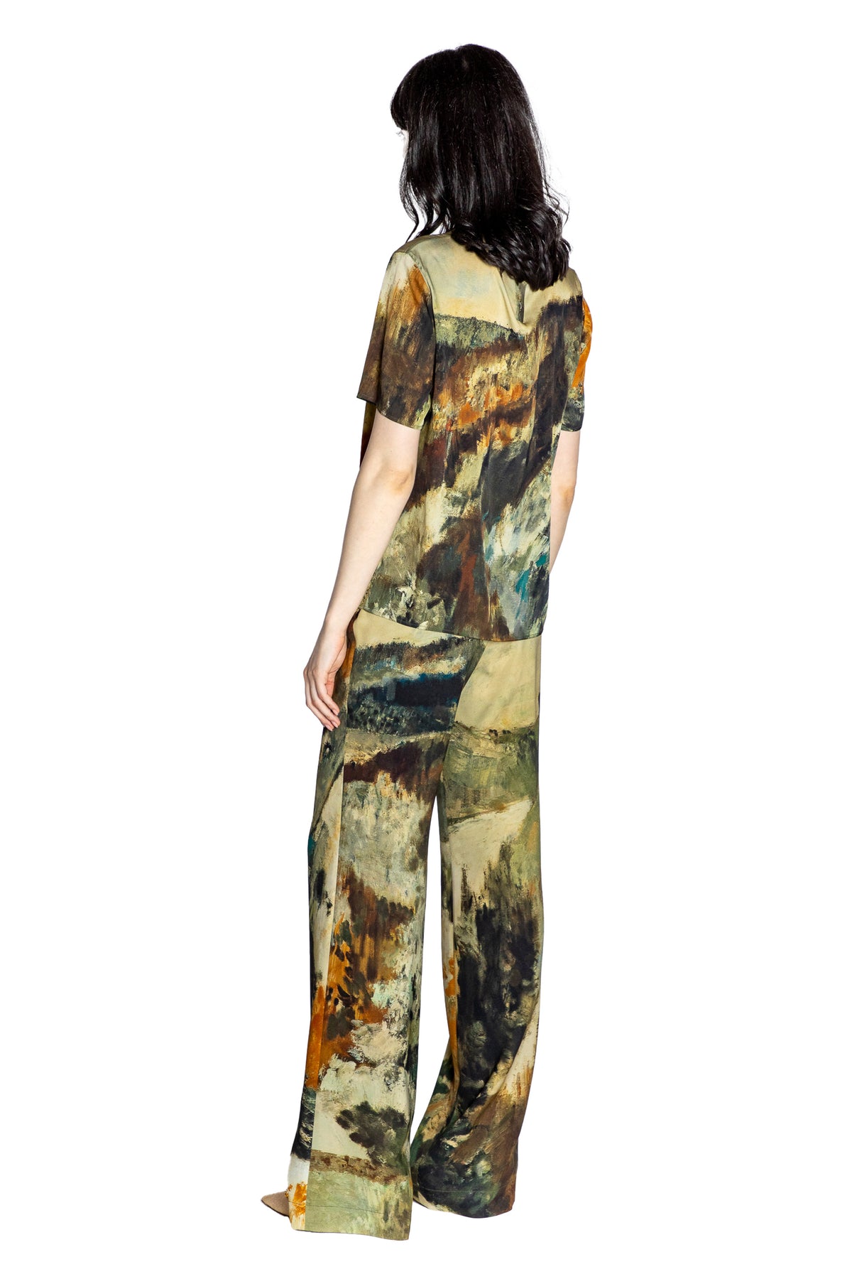 'MODERNIST LANDSCAPE' SHORT SLEEVE BLOUSE - - Libertine