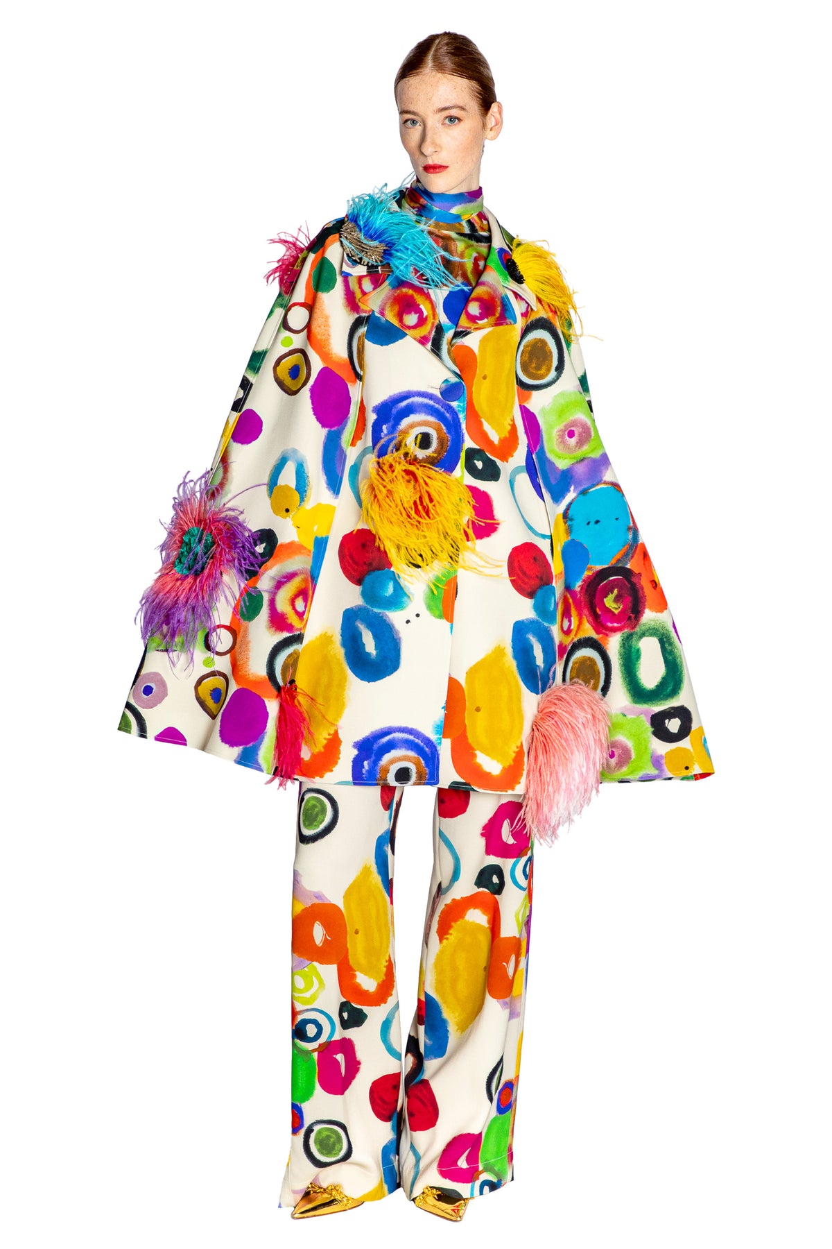 'JH GOUACHE' EMBELLISHED NEW SHORTIE CAPE - - Libertine