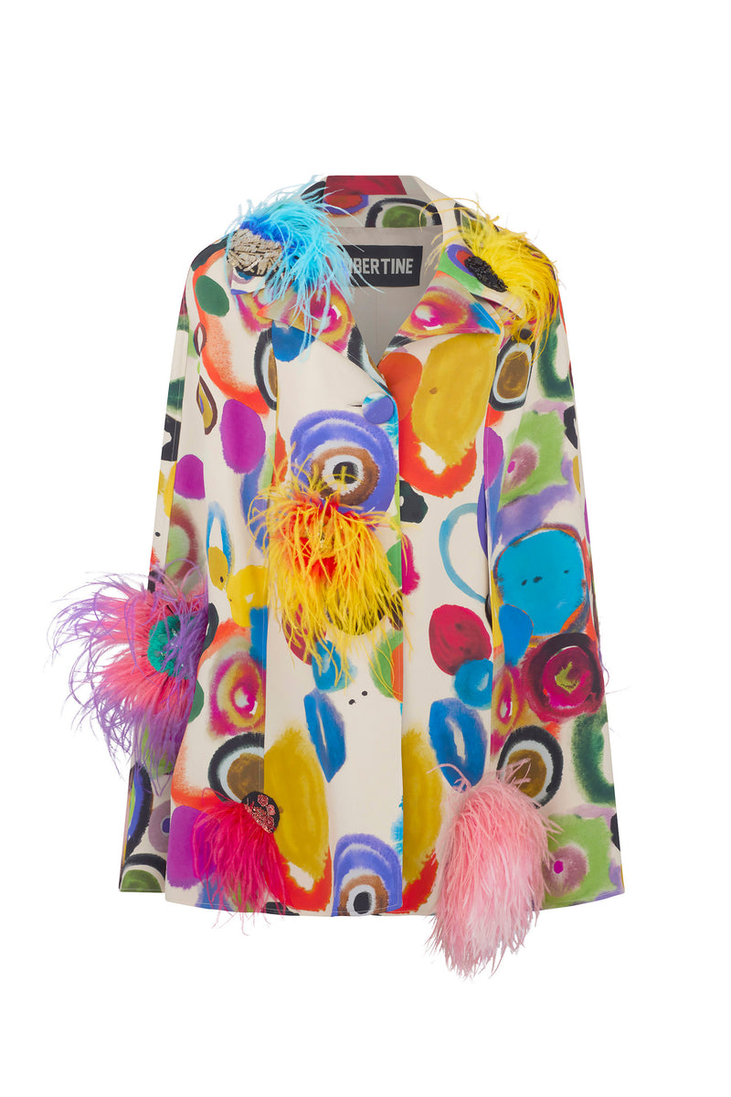 'JH GOUACHE' EMBELLISHED NEW SHORTIE CAPE - - Libertine