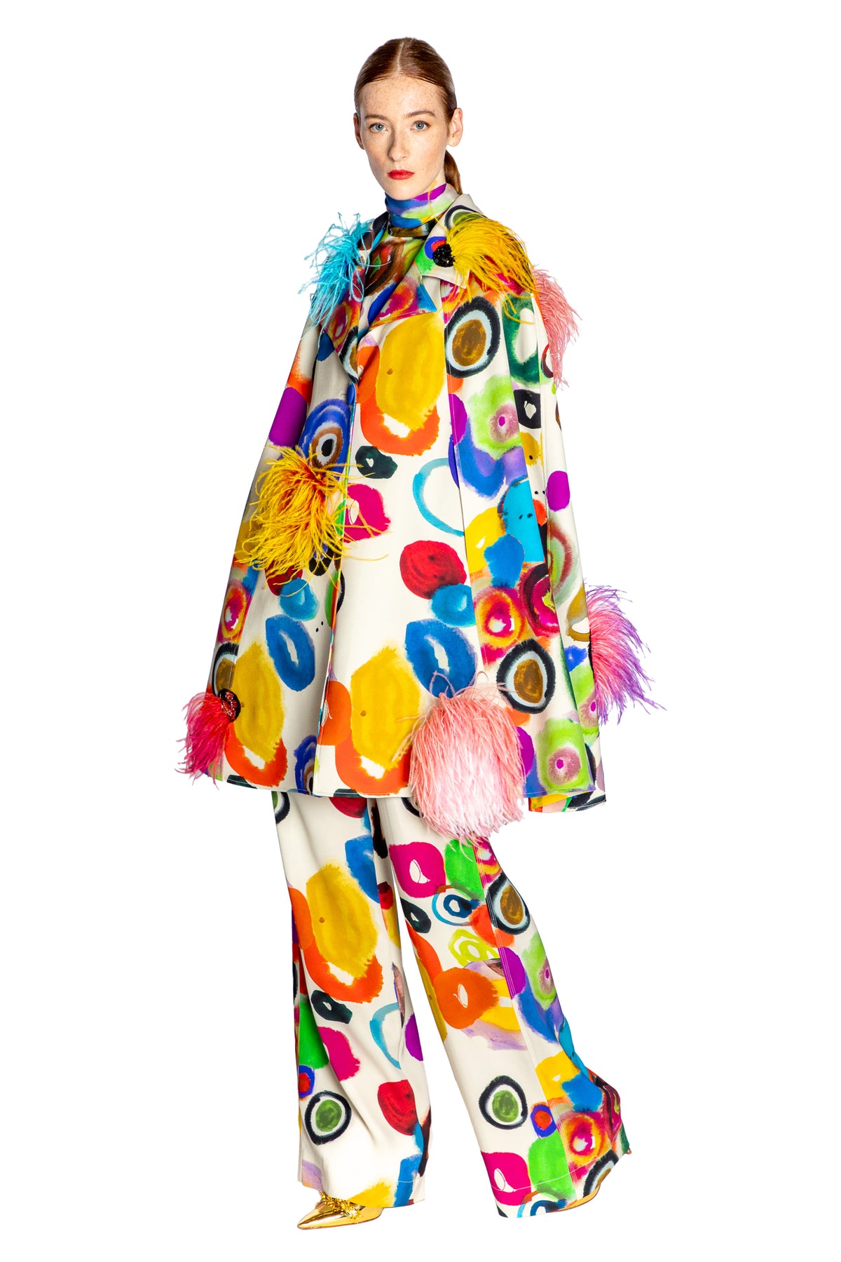 'JH GOUACHE' EMBELLISHED NEW SHORTIE CAPE - - Libertine