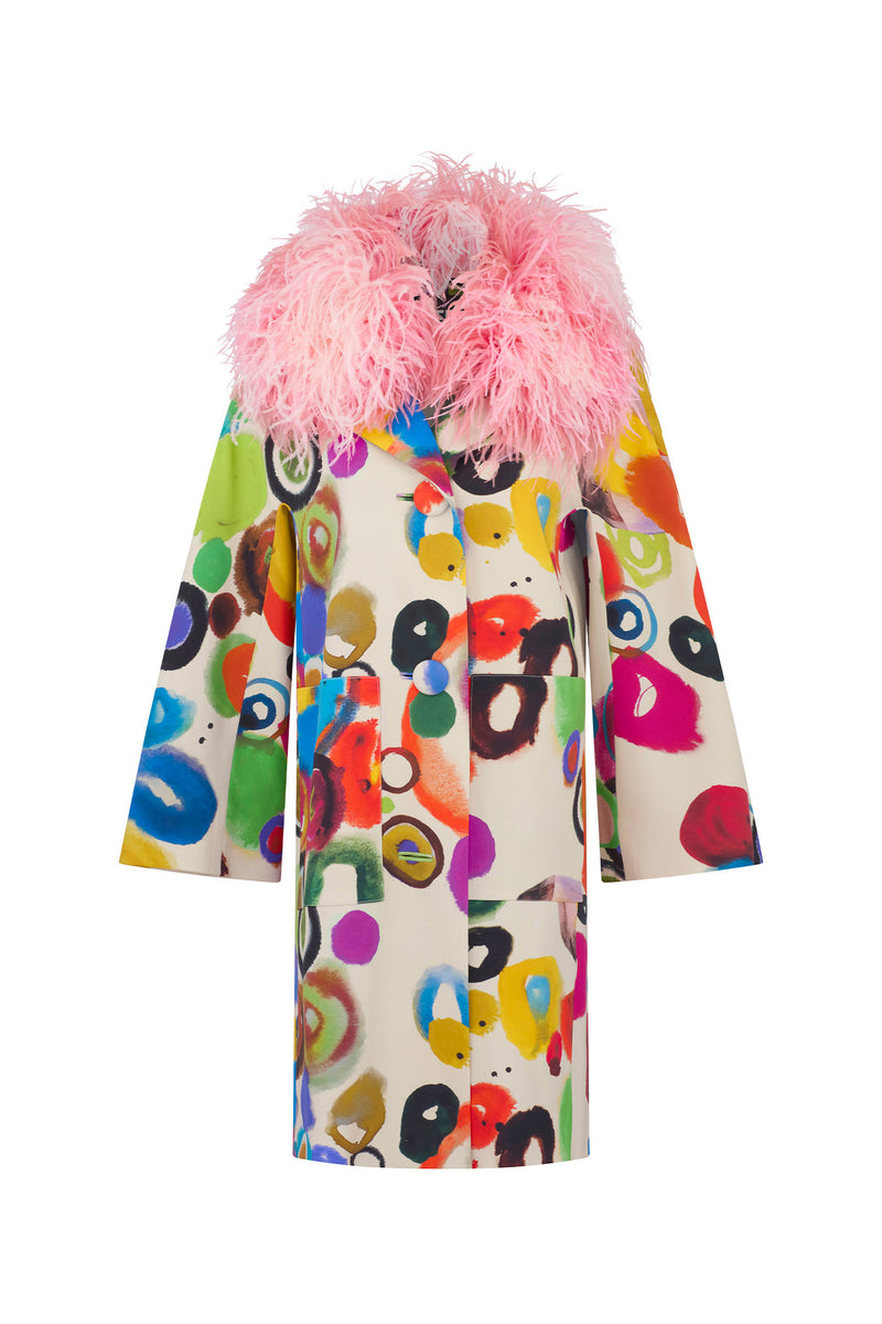 'JH GOUACHE' EMBELLISHED L/S PATCH POCKET COAT - - Libertine