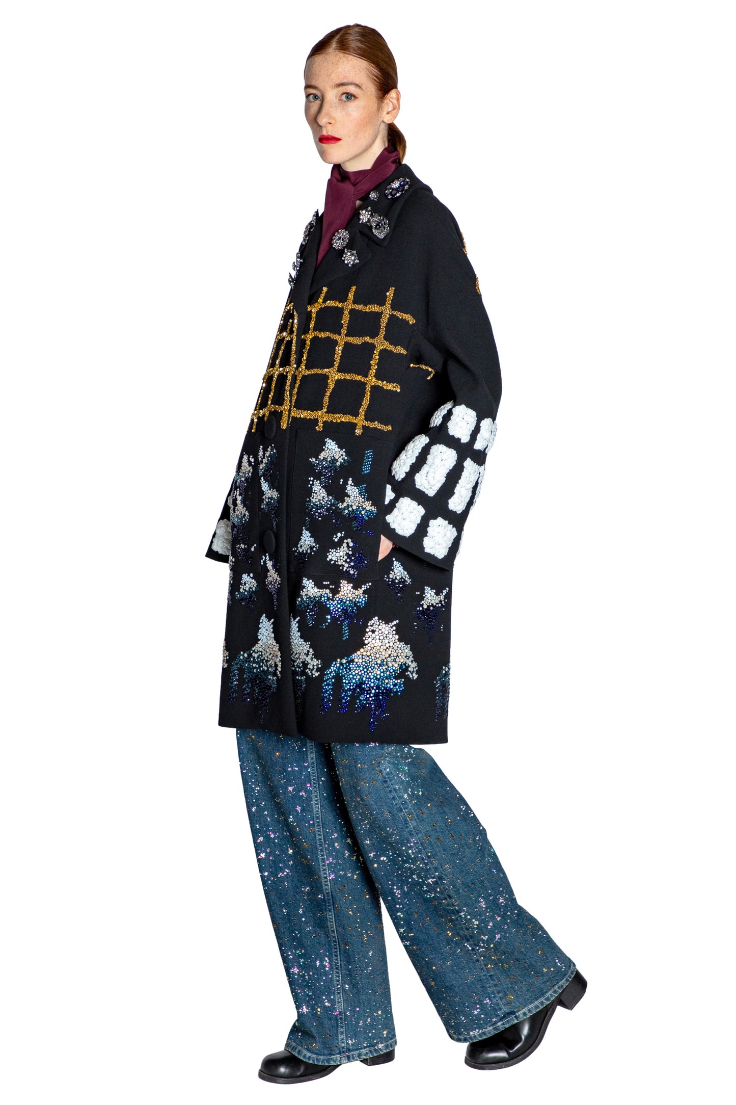 'OSAKA' EMBELLISHED L/S PATCH POCKET COAT - - Libertine