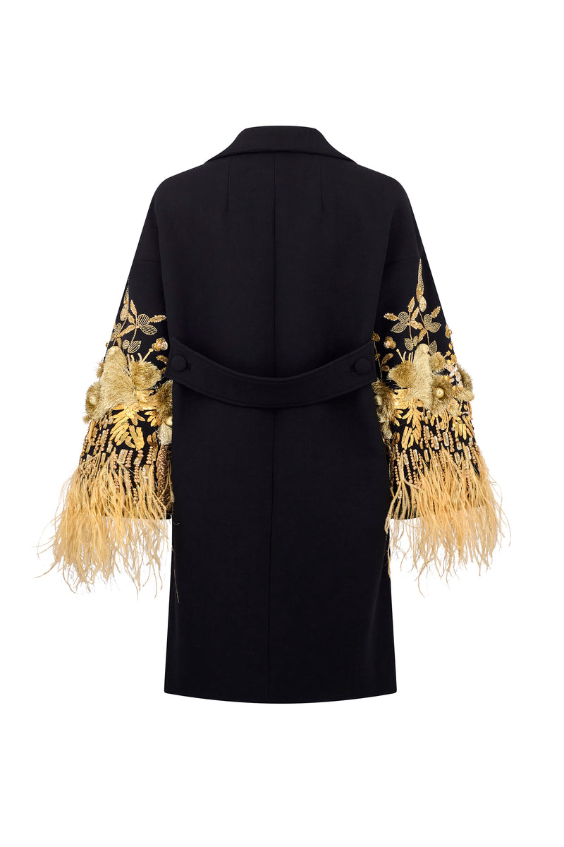 'GILDED STARDUST' EMBELLISHED L/S PATCH POCKET COAT - - Libertine