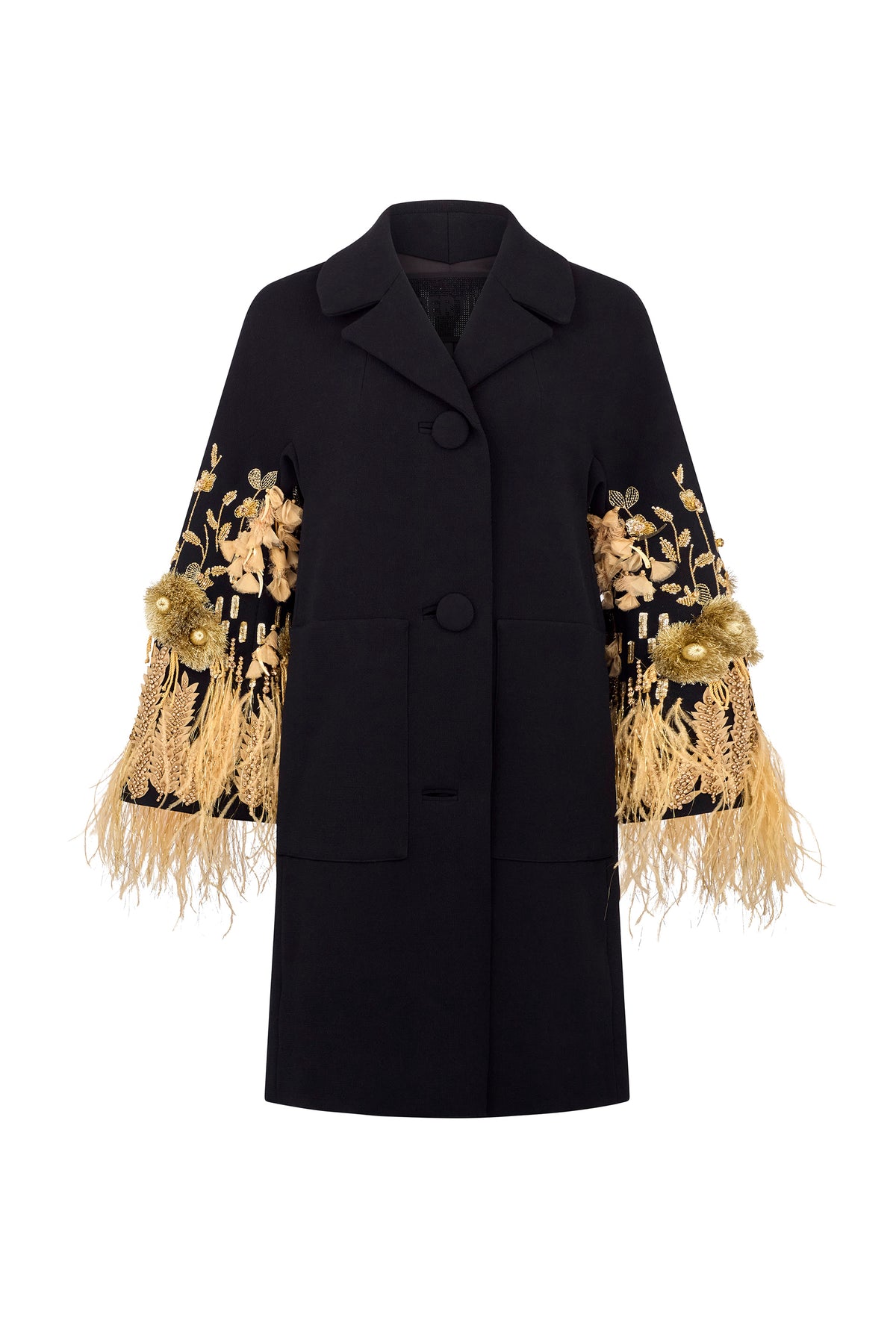 'GILDED STARDUST' EMBELLISHED L/S PATCH POCKET COAT - - Libertine