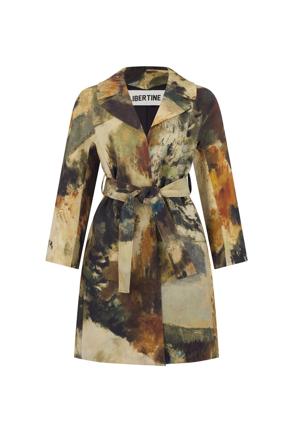 'MODERNIST LANDSCAPE' VIENNA WRAP COAT - - Libertine