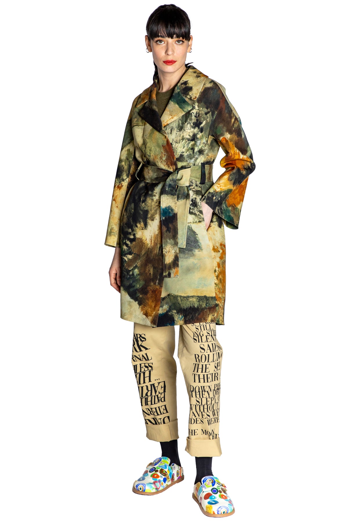 'MODERNIST LANDSCAPE' VIENNA WRAP COAT - - Libertine