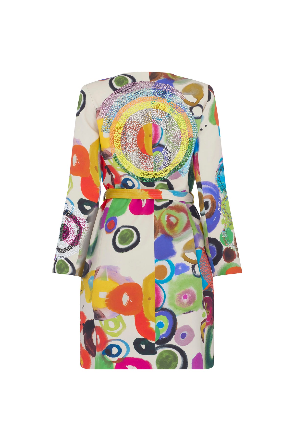 'SONIA CRYSTAL' BELTED COLLARLESS COAT - - Libertine