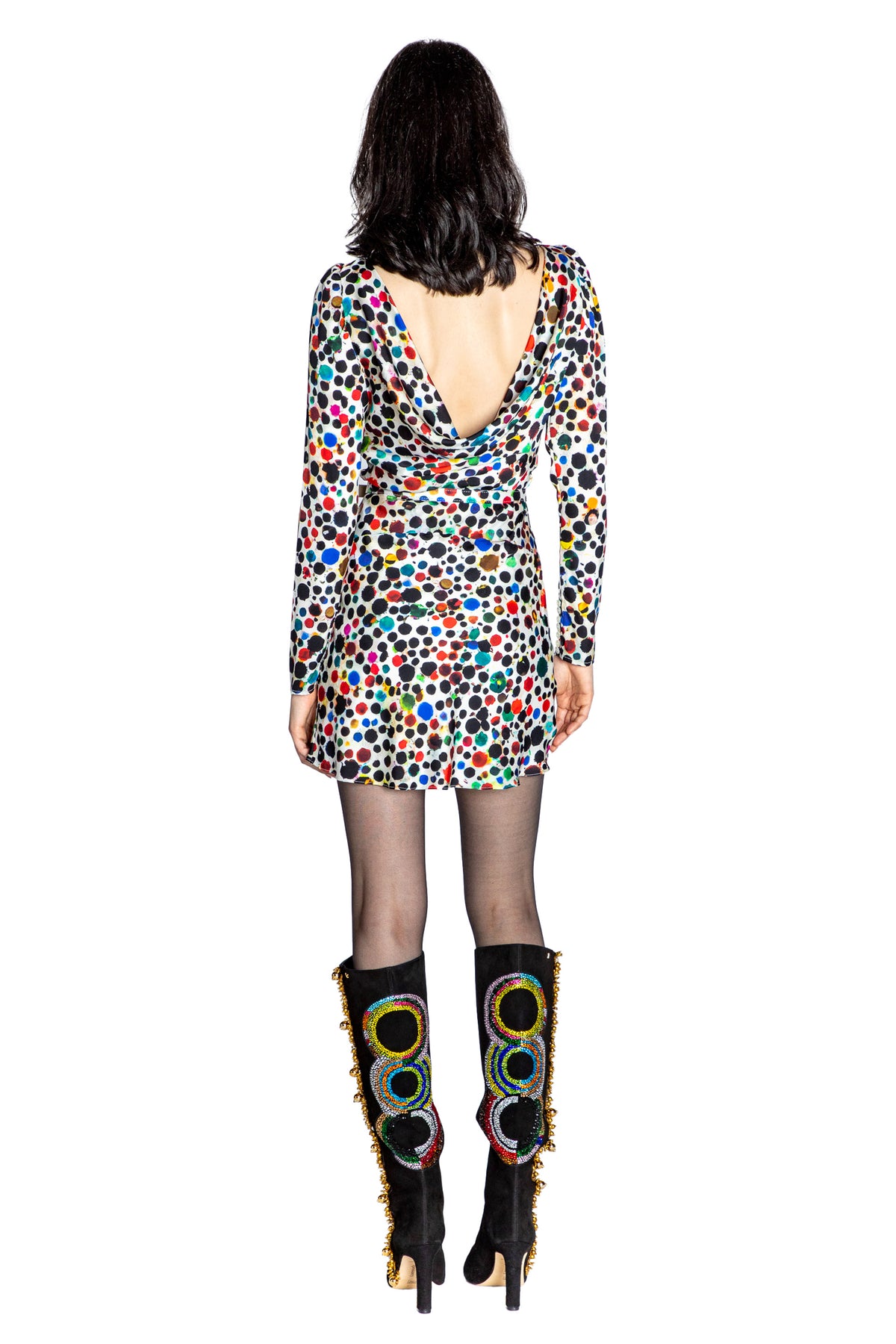 'ORPHEUS' BELTED LOOK BACK MINI DRESS - - Libertine