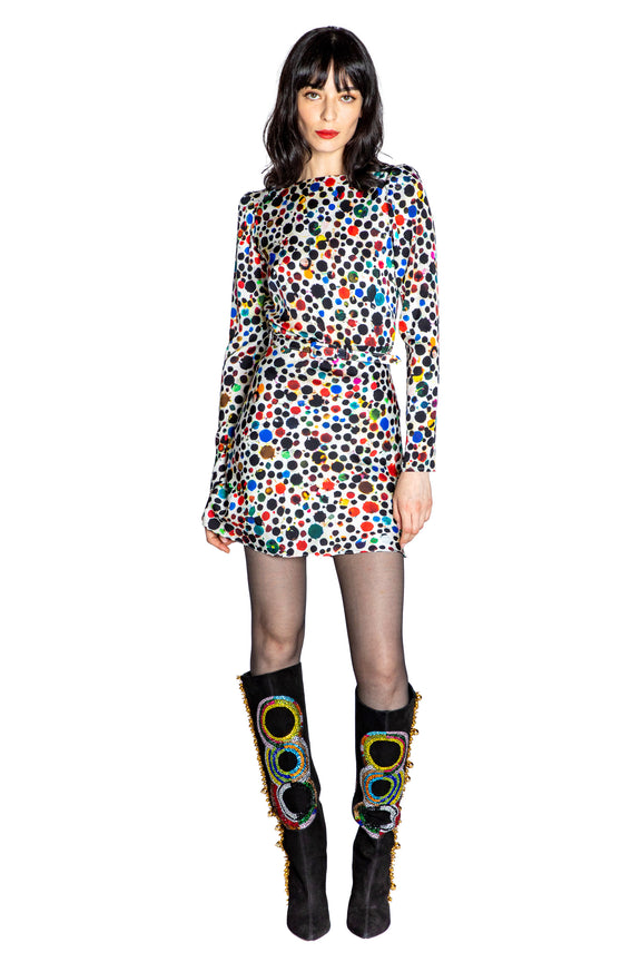 'ORPHEUS' BELTED LOOK BACK MINI DRESS - - Libertine