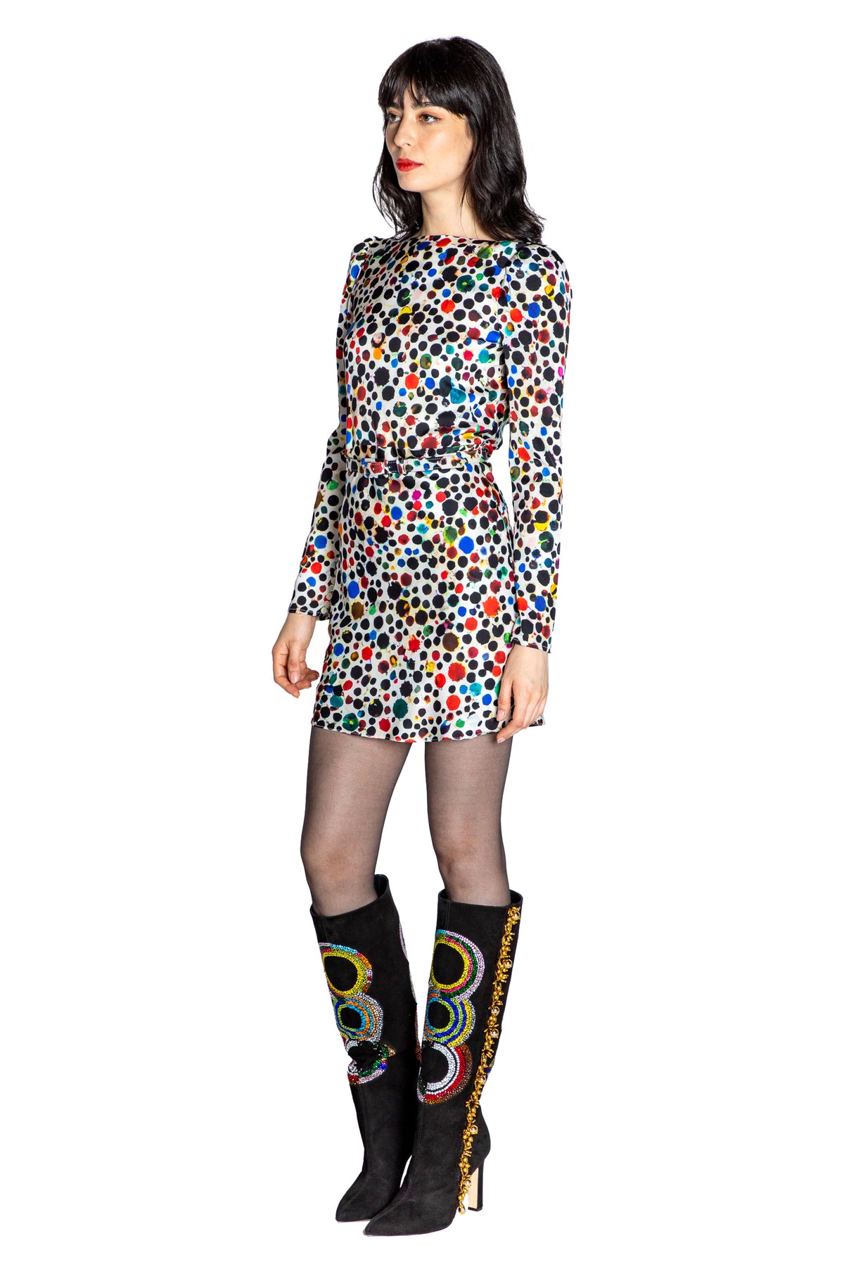 'ORPHEUS' BELTED LOOK BACK MINI DRESS - - Libertine