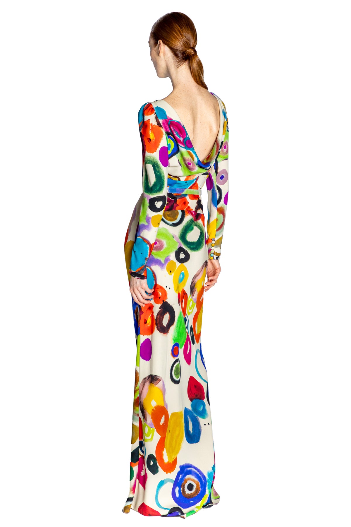 'JH GOUACHE' BELTED LOOK BACK GOWN - - Libertine