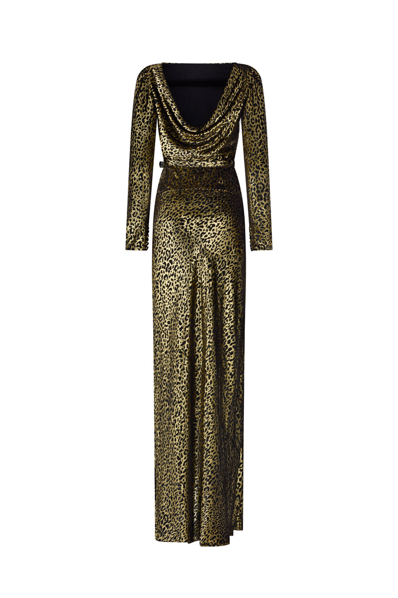 'VREELAND' BELTED LOOK BACK GOWN - - Libertine