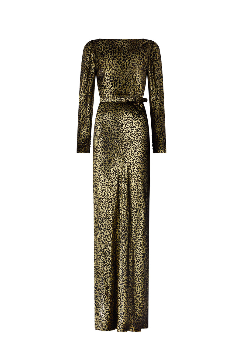 'VREELAND' BELTED LOOK BACK GOWN - - Libertine