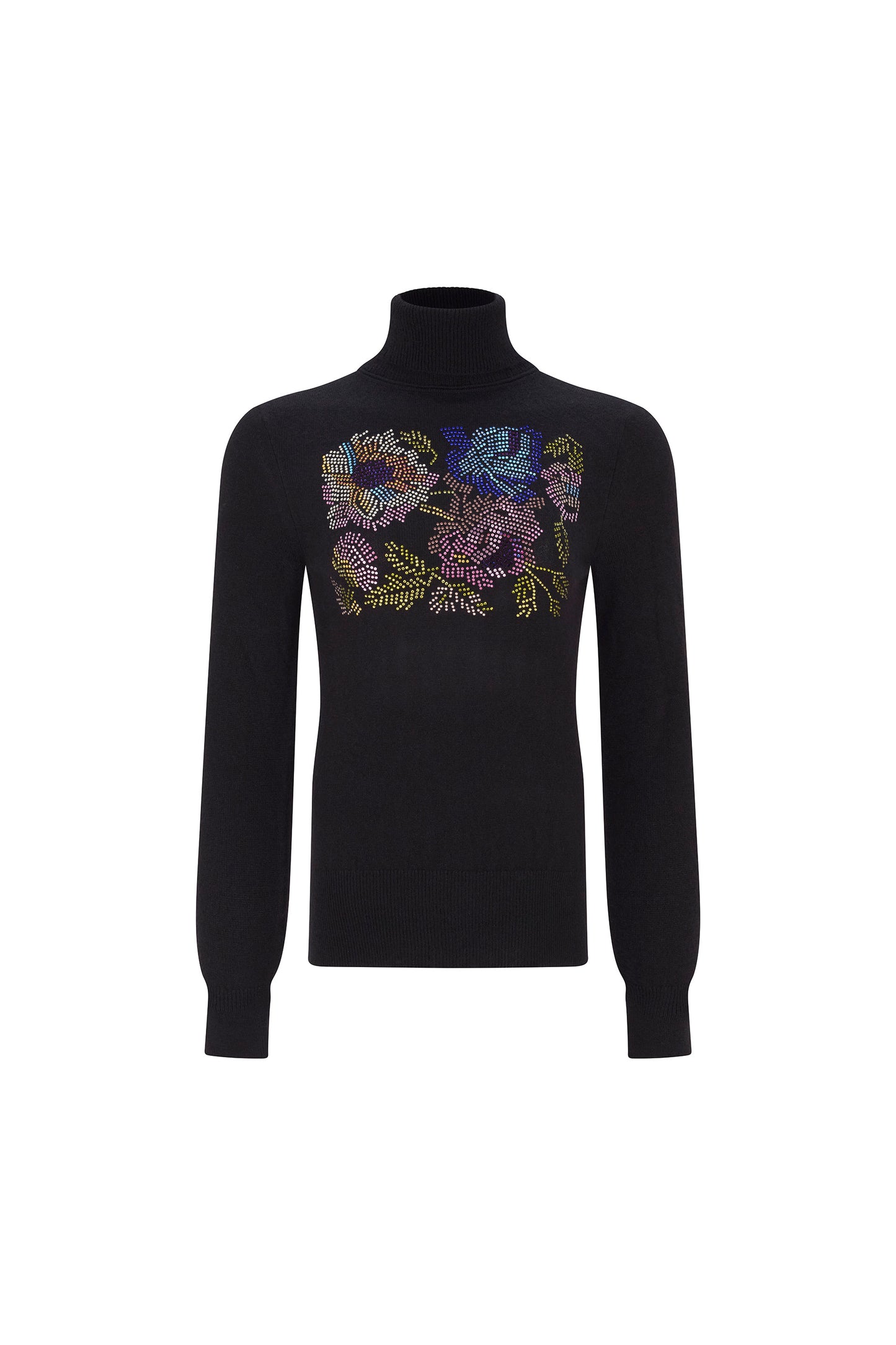 'MOSAIC FLORAL' SLIM TURTLENECK - - Libertine