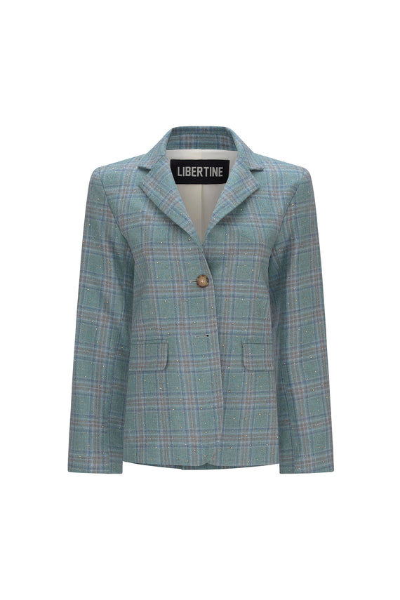 'STARDUST' TEAL LONG CLASSIC JACKET - - Libertine - Main image